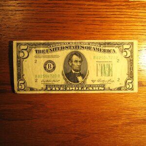 1950A 5 DOLLAR FEDERAL RESERVE NOTEPRINTED IN NEW YORK